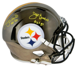 JOE GREENE & JACK LAMBERT SIGNED PITTSBURGH STEELERS CHROME FULL SIZE HELMET BAS