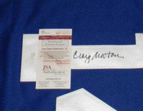 CRAIG MORTON SIGNED AUTOGRAPHED DALLAS COWBOYS #14 BLUE THROWBACK JERSEY JSA