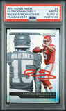 PATRICK MAHOMES SIGNED 2017 PANINI PRIZM ROOKIE INTRODUCTIONS RC PSA 9 AUTO 10