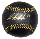 KESTON HIURA SIGNED LOS ANGELES DODGERS BLACK GOLD OFFICIAL MLB BASEBALL BECKETT