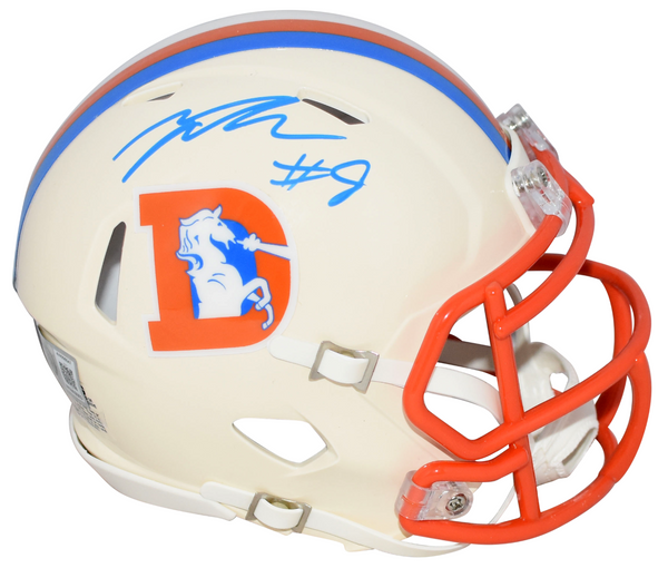 TALANOA HUFANGA SIGNED DENVER BRONCOS RETRO SPEED MINI HELMET BECKETT