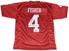AIDEN FISHER SIGNED INDIANA HOOSIERS #4 CRIMSON JERSEY W/ 2025 NATIONAL CHAMPS
