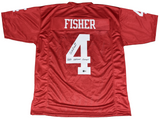 AIDEN FISHER SIGNED INDIANA HOOSIERS #4 CRIMSON JERSEY W/ 2025 NATIONAL CHAMPS