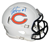 JUSTIN FIELDS AUTOGRAPHED SIGNED CHICAGO BEARS WHITE SPEED MINI HELMET BECKETT