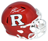 ISIAH PACHECO AUTOGRAPHED RUTGERS SCARLET KNIGHTS FULL SIZE SPEED HELMET BECKETT