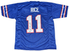 RASHEE RICE SIGNED AUTOGRAPHED SMU MUSTANGS #11 BLUE JERSEY BECKETT