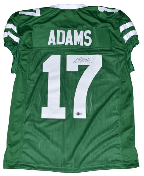 DAVANTE ADAMS AUTOGRAPHED NEW YORK JETS #17 GREEN GAME CUT JERSEY BECKETT