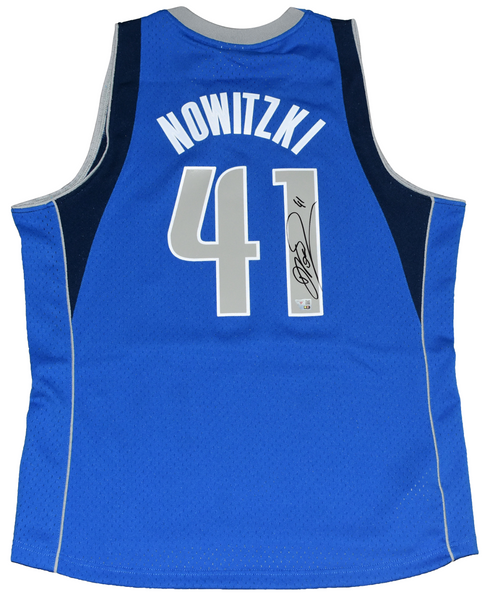 DIRK NOWITZKI SIGNED DALLAS MAVERICKS #41 MITCHELL & NESS JERSEY FANATICS