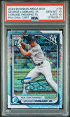 GEORGE LOMBARD JR SIGNED 2024 BOWMAN CHROME MOJO REFRACTOR 1ST RC PSA 10 AUTO 10