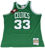 LARRY BIRD SIGNED BOSTON CELTICS #33 MITCHELL & NESS GREEN JERSEY BECKETT