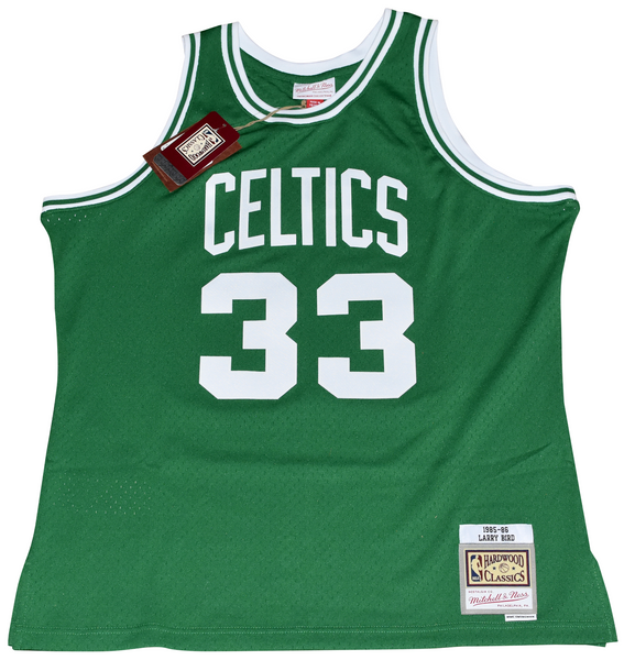 LARRY BIRD SIGNED BOSTON CELTICS #33 MITCHELL & NESS GREEN JERSEY BECKETT