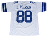 DREW PEARSON SIGNED DALLAS COWBOYS #88 WHITE JERSEY BECKETT W/ HOF 21