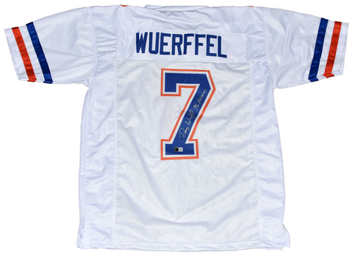 DANNY WUERFFEL AUTOGRAPHED SIGNED FLORIDA GATORS #7 WHITE JERSEY W/ 96 HEISMAN