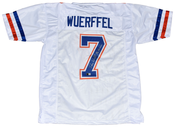 DANNY WUERFFEL AUTOGRAPHED SIGNED FLORIDA GATORS #7 WHITE JERSEY W/ 96 HEISMAN