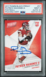 PATRICK MAHOMES SIGNED 2017 PANINI BLACK FRIDAY ROOKIE /399 PSA 9 AUTO 10