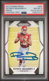 PATRICK MAHOMES SIGNED 2017 PANINI SILVER PRIZM ROOKIE #269 AUTO RC PSA 8