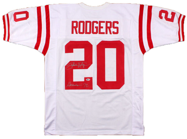 JOHNNY RODGERS AUTOGRAPHED NEBRASKA CORNHUSKERS #20 WHITE JERSEY BECKETT