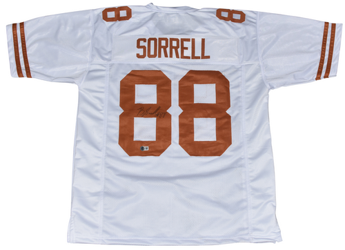 BARRYN SORRELL AUTOGRAPHED TEXAS LONGHORNS #88 WHITE JERSEY BECKETT