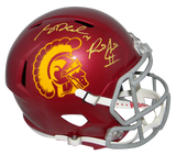 SAM DARNOLD & RONALD JONES II AUTOGRAPHED USC TROJANS FULL SIZE SPEED HELMET BAS