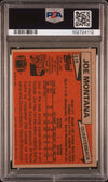 JOE MONTANA AUTOGRAPHED 1981 TOPPS ROOKIE CARD RC #216 PSA AUTO 10