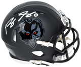 ROQUAN SMITH SIGNED BALTIMORE RAVENS 2026 BLACK SPEED MINI HELMET BECKETT