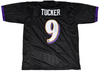 JUSTIN TUCKER SIGNED AUTOGRAPHED BALTIMORE RAVENS #9 BLACK JERSEY BECKETT
