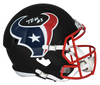 TANK DELL AUTOGRAPHED HOUSTON TEXANS FLAT BLACK SPEED MINI HELMET BECKETT