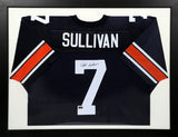 PAT SULLIVAN AUTOGRAPHED AUBURN TIGERS #7 NAVY FRAMED JERSEY COA