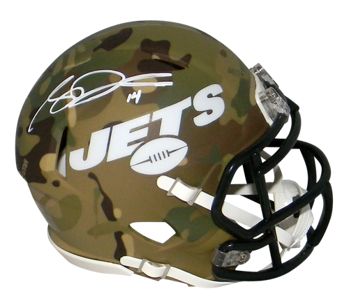 SAM DARNOLD AUTOGRAPHED SIGNED NEW YORK JETS CAMO SPEED MINI HELMET BECKETT