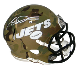SAM DARNOLD AUTOGRAPHED SIGNED NEW YORK JETS CAMO SPEED MINI HELMET BECKETT