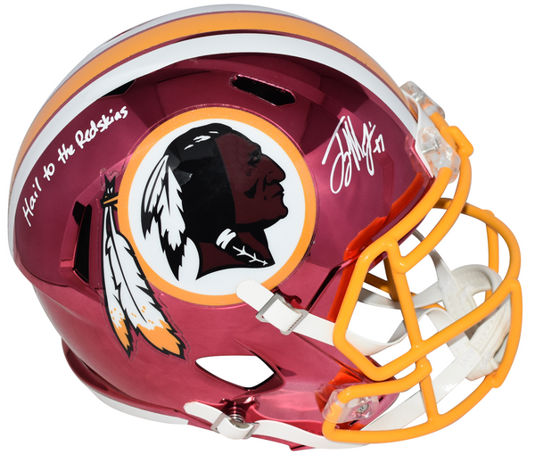 TERRY McLAURIN SIGNED WASHINGTON REDSKINS CHROME FULL SIZE HELMET W/ HAIL TO THE