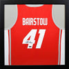CAMERON BAIRSTOW SIGNED NEW MEXICO LOBOS #41 RED BASKETBALL FRAMED JERSEY COA