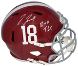 JERRY JEUDY SIGNED ALABAMA CRIMSON TIDE FULL SIZE SPEED HELMET W/ ROLL TIDE