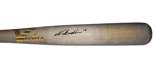 KESTON HIURA AUTOGRAPHED DODGERS BREWERS VICTUS PLAYER MODEL BASEBALL BAT JSA