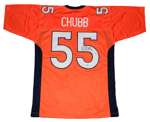 BRADLEY CHUBB AUTOGRAPHED SIGNED DENVER BRONCOS #55 ORANGE JERSEY BECKETT
