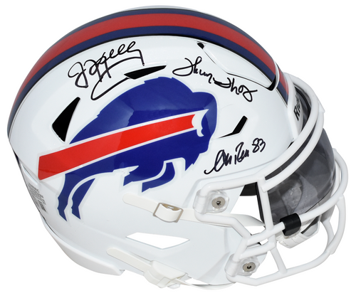 JIM KELLY THURMAN THOMAS ANDRE REED SIGNED BUFFALO BILLS MIDI SPEEDFLEX HELMET