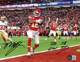 MECOLE HARDMAN SIGNED KANSAS CITY CHIEFS SUPER BOWL LVIII 8x10 PHOTO W/ SB GW TD