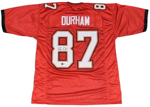 PAYNE DURHAM SIGNED TAMPA BAY BUCCANEERS BUCS #87 RED JERSEY BECKETT