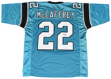 CHRISTIAN McCAFFREY AUTOGRAPHED CAROLINA PANTHERS #22 BLUE JERSEY JSA