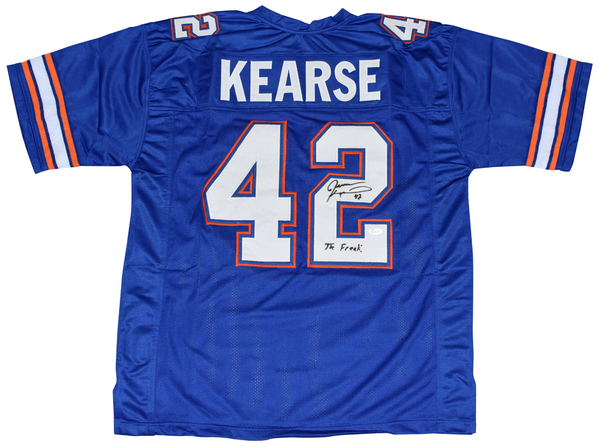 JEVON KEARSE AUTOGRAPHED FLORIDA GATORS #42 BLUE JERSEY W/ THE FREAK