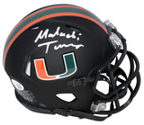 MALACHI TONEY AUTOGRAPHED MIAMI HURRICANES BLACK SPEED MINI HELMET JSA