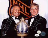 BOBBY HULL & BRETT HULL SIGNED NHL BLACKHAWKS BLUES STARS 8x10 PHOTO JSA