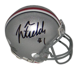 JUSTIN FIELDS SIGNED AUTOGRAPHED OHIO STATE BUCKEYES MINI HELMET BECKETT