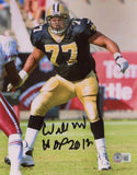 WILLIE ROAF AUTOGRAPHED NEW ORLEANS SAINTS 8x10 PHOTO BECKETT