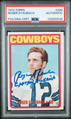 ROGER STAUBACH SIGNED 1972 TOPPS ROOKIE CARD RC #200 AUTO PSA W/ CAPTAIN AMERICA