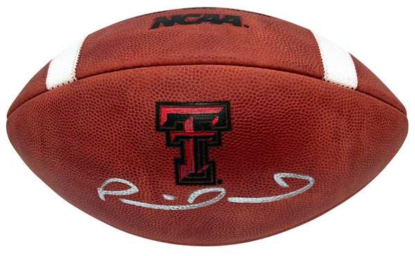 PATRICK MAHOMES II SIGNED TEXAS TECH RED RAIDERS NCAA WILSON FOOTBALL JSA
