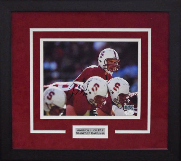 ANDREW LUCK AUTOGRAPHED STANFORD CARDINAL 8x10 FRAMED PHOTO JSA