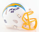 MIKE WILLIAMS SIGNED LOS ANGELES CHARGERS SPEED MINI HELMET BECKETT