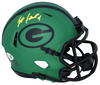 BRETT FAVRE AUTOGRAPHED GREEN BAY PACKERS RAVE SPEED MINI HELMET JSA
