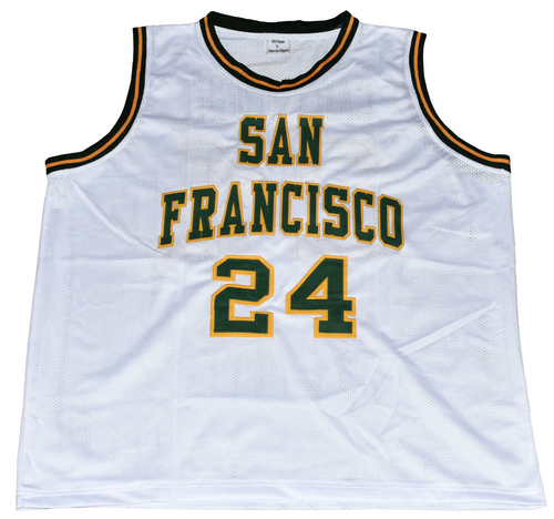 BILL CARTWRIGHT SIGNED USF SAN FRANCISCO DONS #24 BASKETBALL JERSEY BECKETT